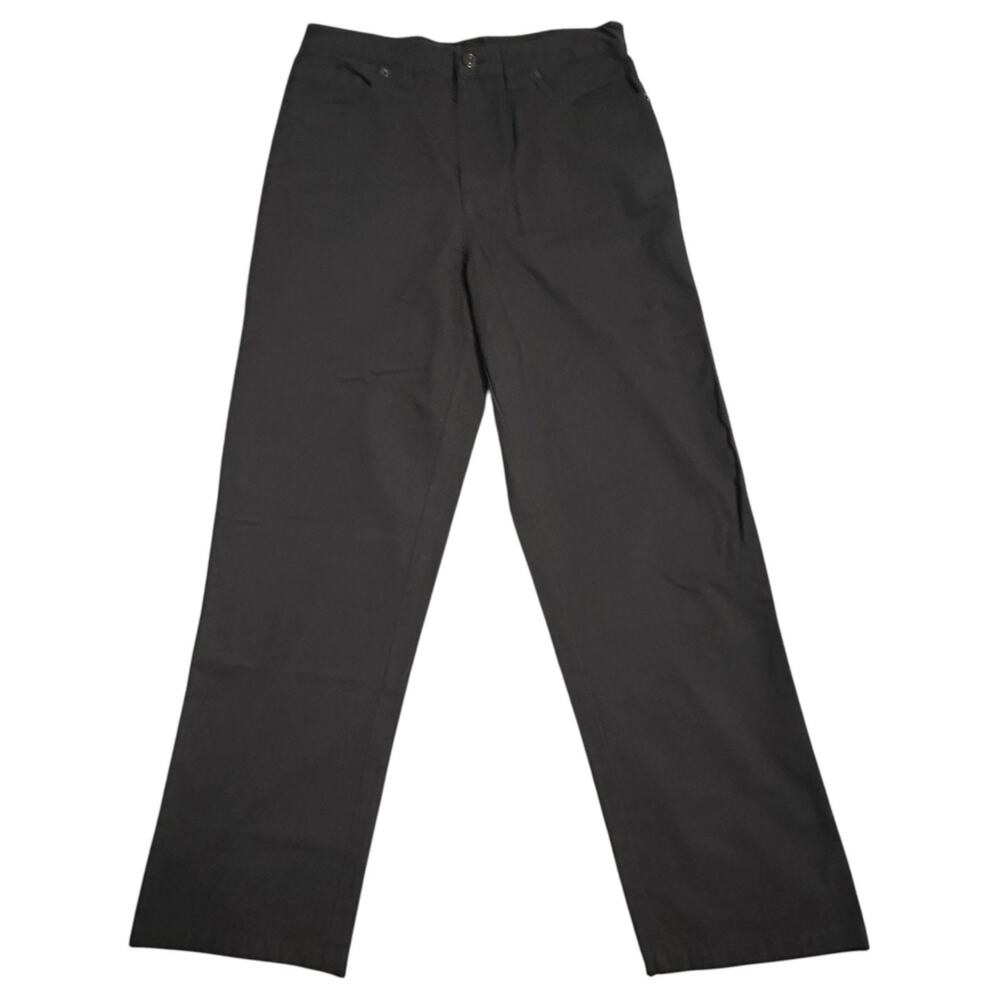 Abound Women's Black Cotton Twill Straight Leg Pants 10 Minimalist Dark Academia